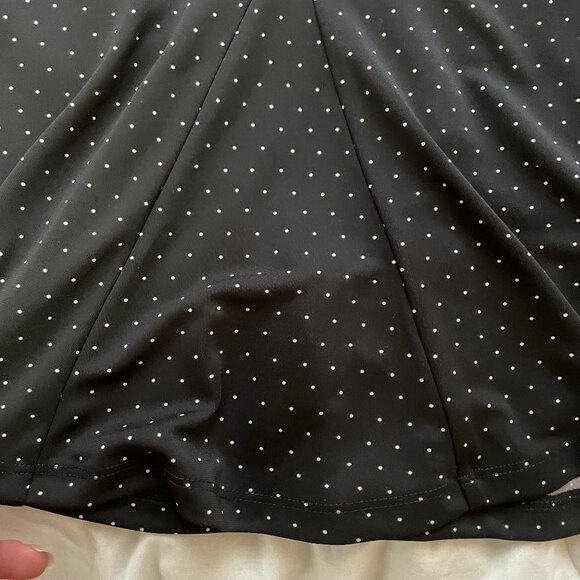 NWT Talbots Womens Sz 20 Black & White Polka Dots Flared Skirt Side Zipper - Picture 11 of 13